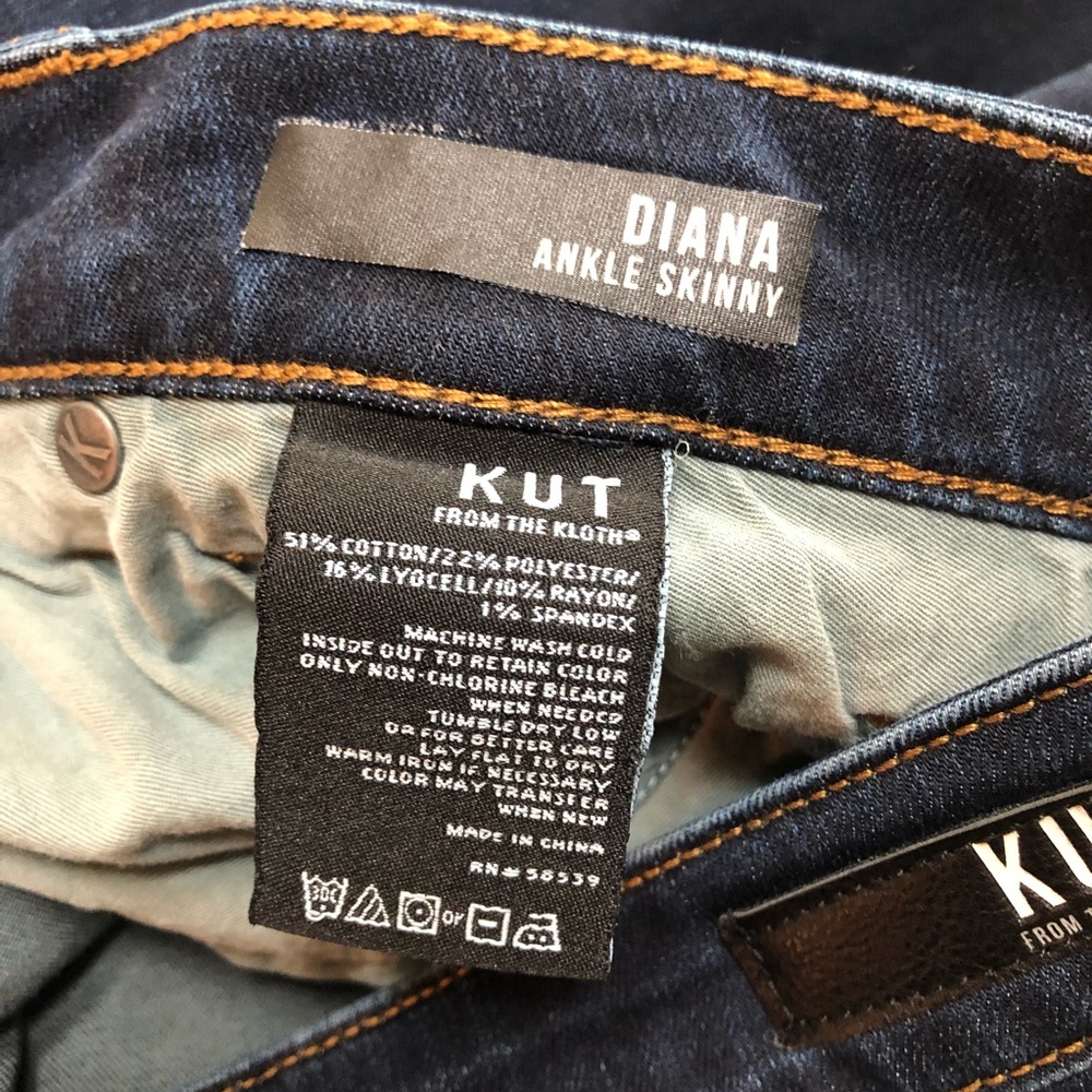 Kut from the Kloth Diana Ankle Skinny Denim Jeans  18W - Picture 5 of 6
